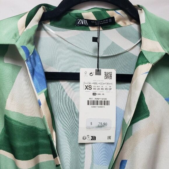 Zara Women’s Flowy Long Sleeve Maxi Cocktail Party Formal  Chic Dress XS NWT - Picture 13 of 16